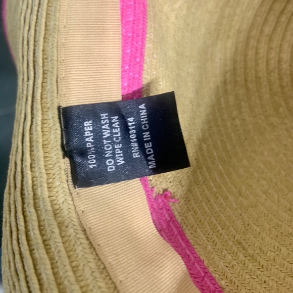 Hot pink straw sun beach hat - never worn! - Picture 5 of 5